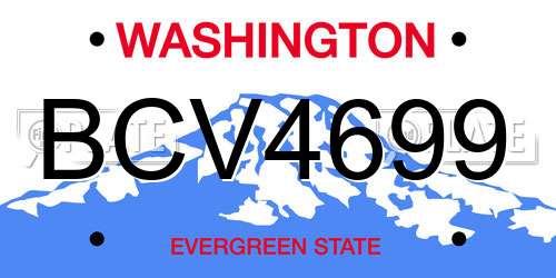 BCV4699 Washington License Plate