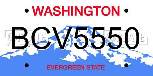 BCV5550 Washington License Plate