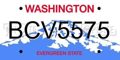 BCV5575 Washington License Plate