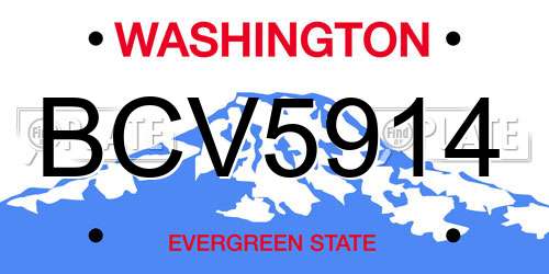 BCV5914 Washington License Plate