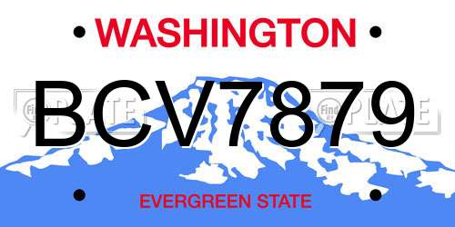 BCV7879 Washington License Plate