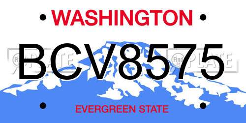 BCV8575 Washington License Plate
