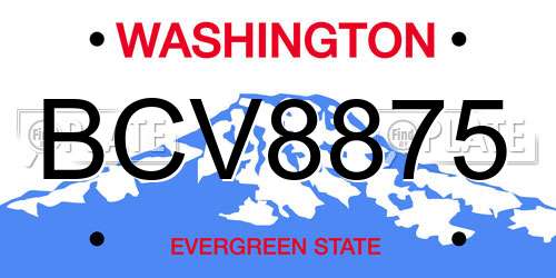 BCV8875 Washington License Plate