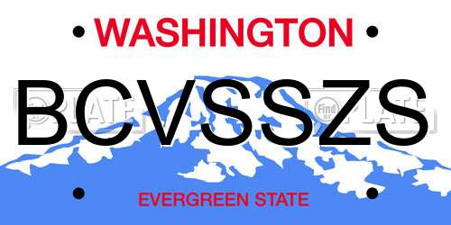 BCVSSZS Washington License Plate