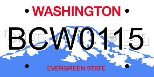 BCW0115 Washington License Plate