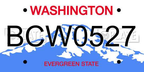 BCW0527 Washington License Plate