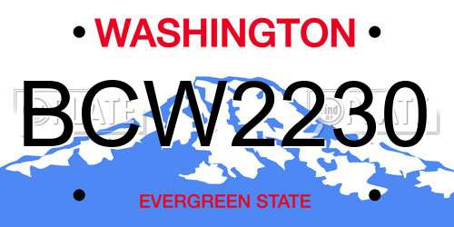 BCW2230 Washington License Plate