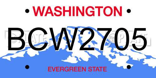 BCW2705 Washington License Plate