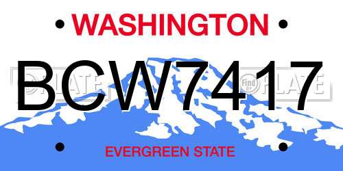 BCW7417 Washington License Plate