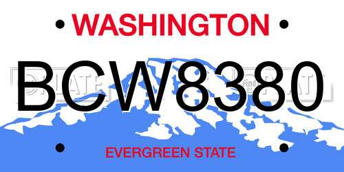 BCW8380 Washington License Plate