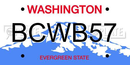 BCWB57 Washington License Plate
