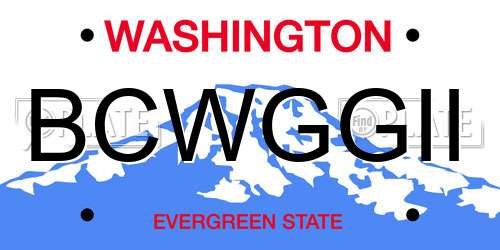 BCWGGII Washington License Plate