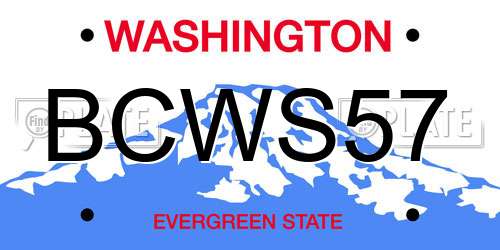 BCWS57 Washington License Plate