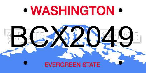 BCX2049 Washington License Plate