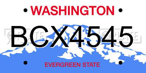 BCX4545 Washington License Plate
