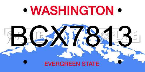 BCX7813 Washington License Plate