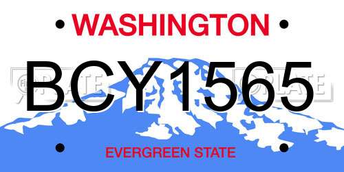 BCY1565 Washington License Plate