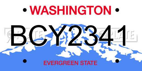 BCY2341 Washington License Plate