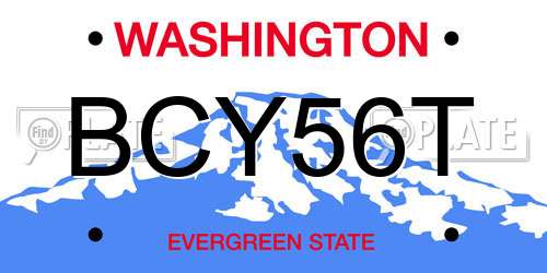 BCY56T Washington License Plate