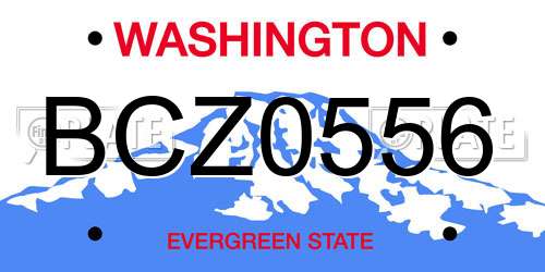 BCZ0556 Washington License Plate