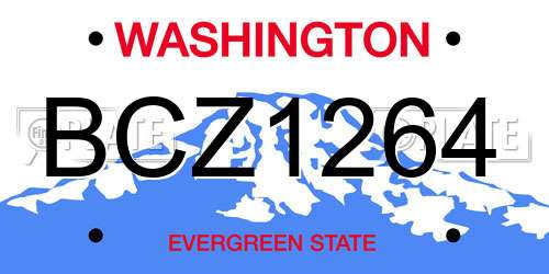 BCZ1264 Washington License Plate