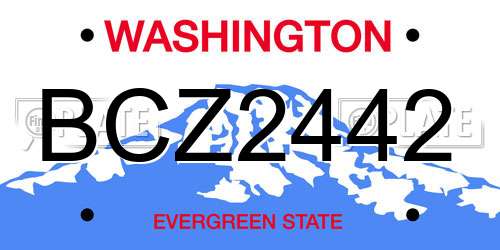 BCZ2442 Washington License Plate