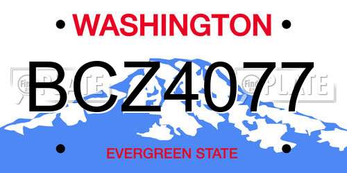 BCZ4077 Washington License Plate