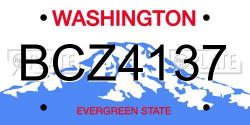BCZ4137 Washington License Plate