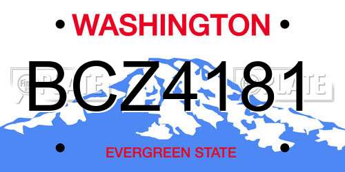 BCZ4181 Washington License Plate