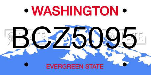 BCZ5095 Washington License Plate