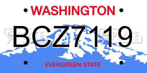 BCZ7119 Washington License Plate