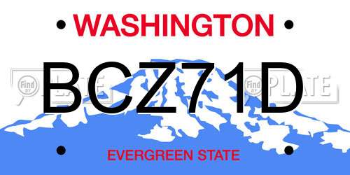 BCZ71D Washington License Plate