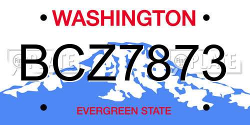 BCZ7873 Washington License Plate