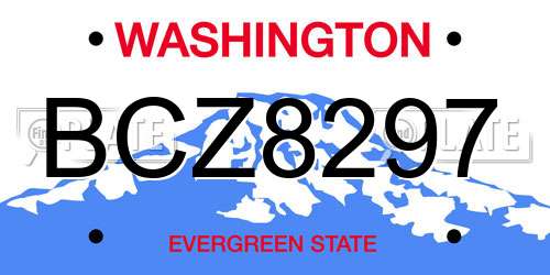 BCZ8297 Washington License Plate