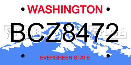 BCZ8472 Washington License Plate