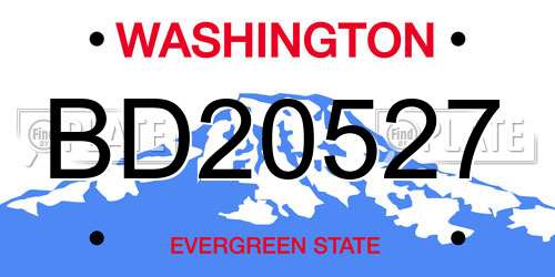 BD20527 Washington License Plate