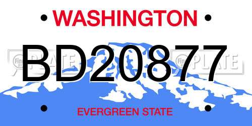 BD20877 Washington License Plate