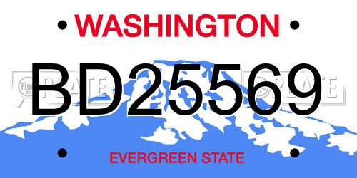 BD25569 Washington License Plate