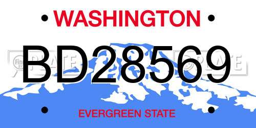 BD28569 Washington License Plate