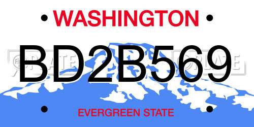 BD2B569 Washington License Plate