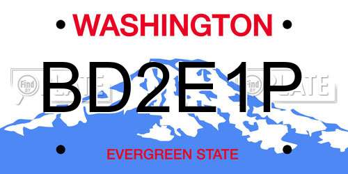 BD2E1P Washington License Plate