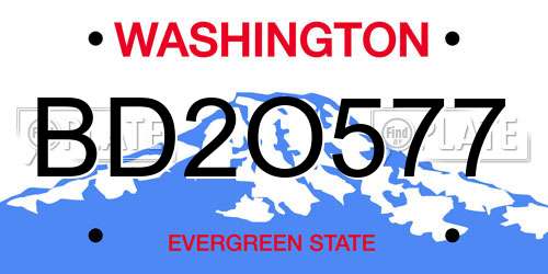 BD2O577 Washington License Plate