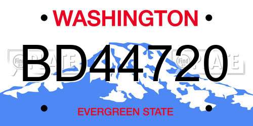 BD44720 Washington License Plate