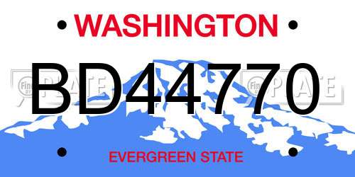 BD44770 Washington License Plate