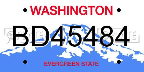 BD45484 Washington License Plate