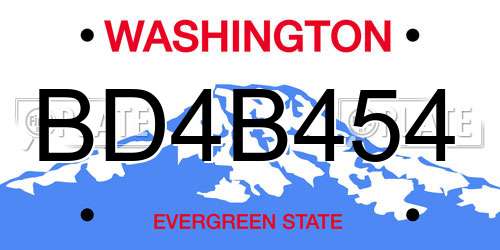 BD4B454 Washington License Plate