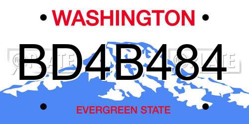 BD4B484 Washington License Plate