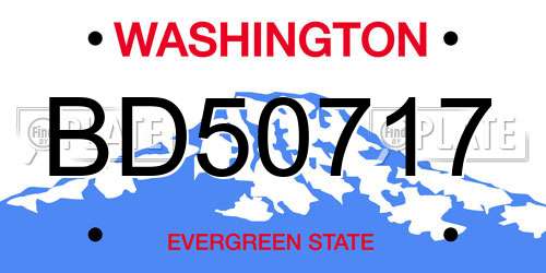 BD50717 Washington License Plate