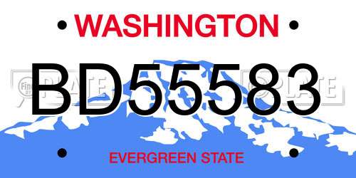 BD55583 Washington License Plate