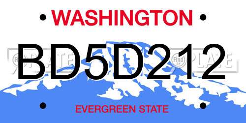BD5D212 Washington License Plate